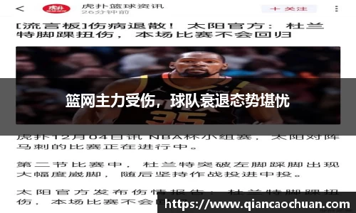 篮网主力受伤，球队衰退态势堪忧