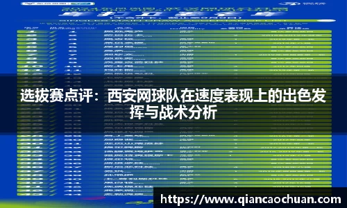 选拔赛点评：西安网球队在速度表现上的出色发挥与战术分析