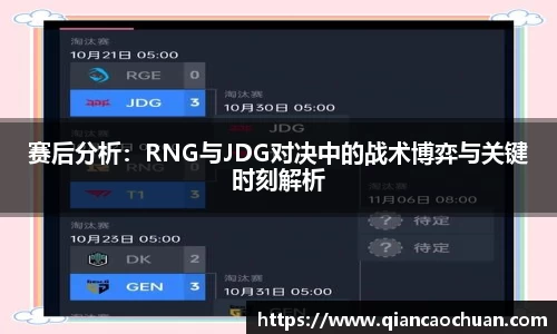赛后分析：RNG与JDG对决中的战术博弈与关键时刻解析