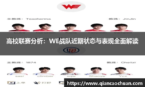 高校联赛分析：WE战队近期状态与表现全面解读